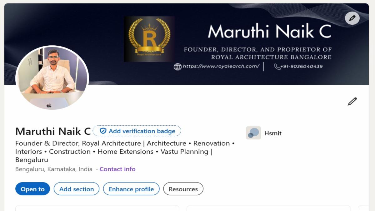 Maruthi Naik C | Founder & Director of Royal Architecture Bangalore